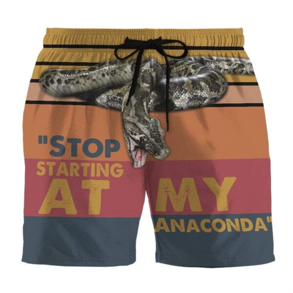 Gearhumans 3D Stop Starting My Anaconda Custom Beach Shorts Swim Trunks GL01078 Men Shorts Men Shorts S