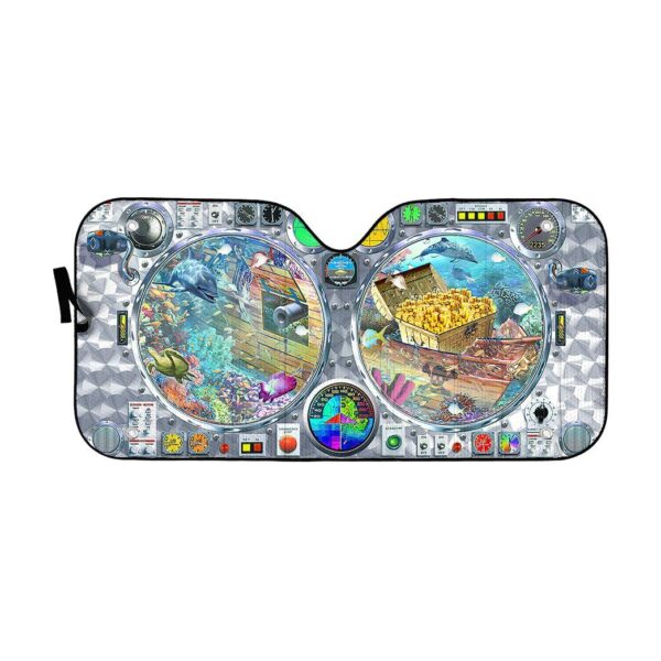 Gearhumans 3D Submarine View Underwater Custom Car Auto Sunshade GS17062126 Auto Sunshade 57''x27.5'' 