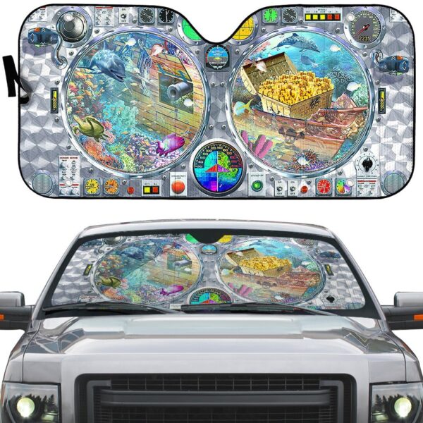 Gearhumans 3D Submarine View Underwater Custom Car Auto Sunshade GS17062126 Auto Sunshade
