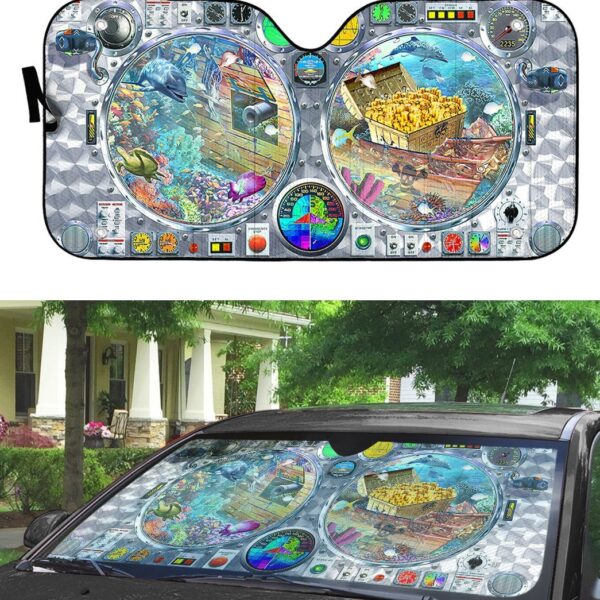 Gearhumans 3D Submarine View Underwater Custom Car Auto Sunshade GS17062126 Auto Sunshade 
