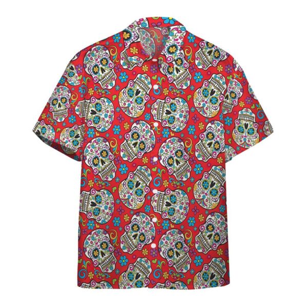 Gearhumans 3D Sugar Skulls Folkloric Skulls Custom Hawaii Shirt GO24062121 Hawai Shirt Hawai Shirt S 