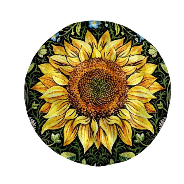 Gearhumans 3D Sunflower Custom Round Beach Towel GW2406219 Round Beach Towel Round Beach Towel FS 