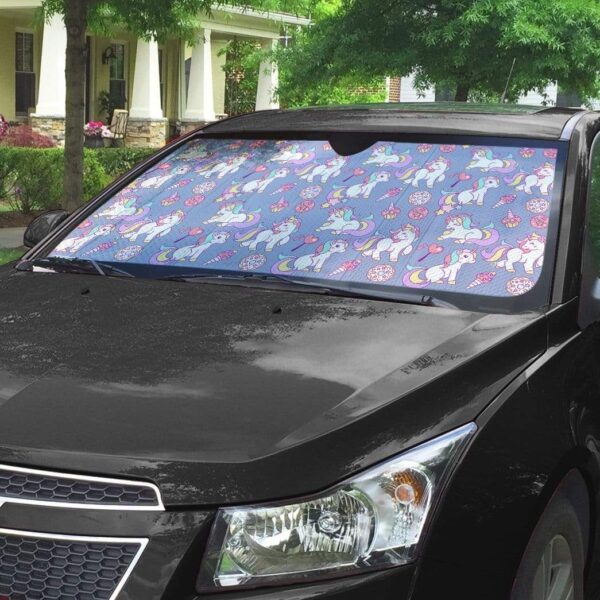 gearhumans 3D Sweet Unicorn Custom Car Auto Sunshade GV190714 Auto Sunshade