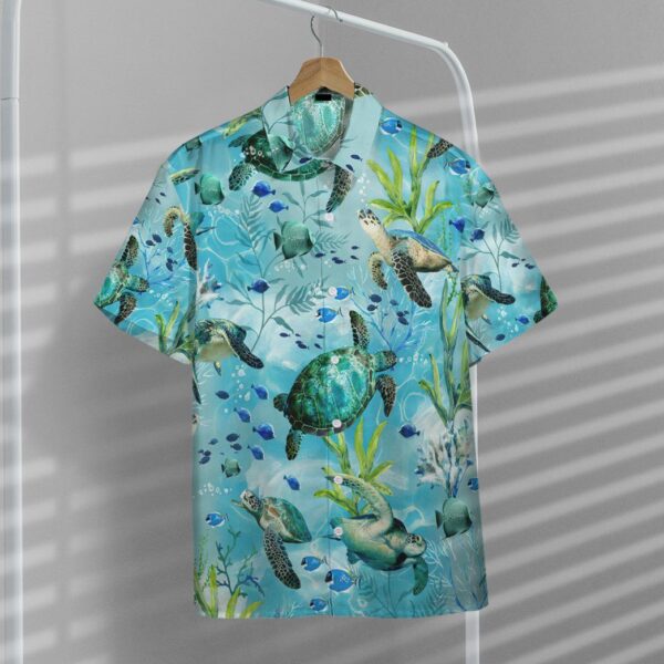 Gearhumans 3D Swimming Sea Turtles Custom Hawaii Shirt GO28062111 Hawai Shirt 