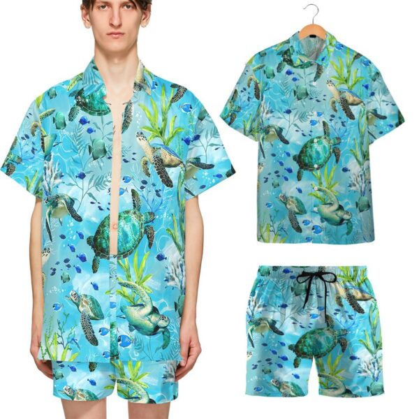 Gearhumans 3D Swimming Sea Turtles Custom Hawaii Shirt GO28062111 Hawai Shirt 