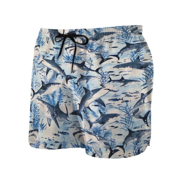 Gearhumans 3D Swimming Sharks Custom Beach Shorts Swim Trunks GO10052122 Men Shorts