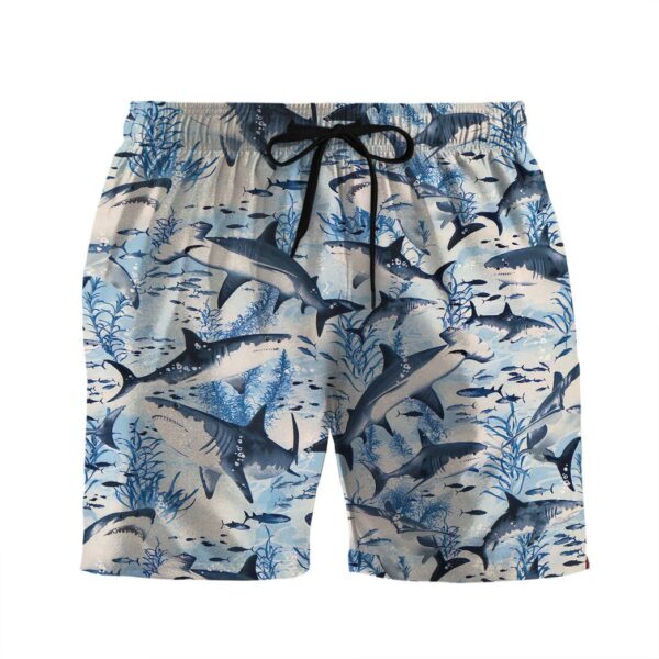 Gearhumans 3D Swimming Sharks Custom Beach Shorts Swim Trunks GO10052122 Men Shorts Men Shorts S 