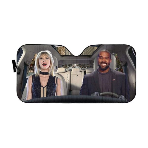 gearhumans 3D Taylor Swift Kanye West Custom Car Auto Sunshade GV24071 Auto Sunshade 57''x27.5'' 