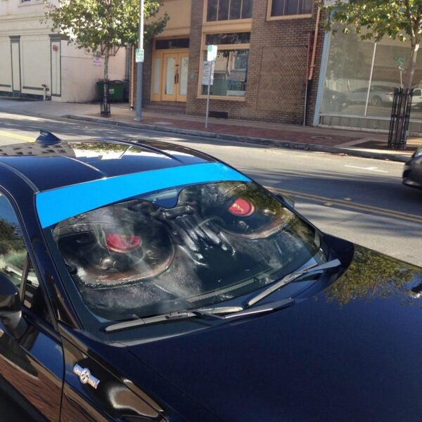 Gearhumans 3D Terminator Custom Auto Car Sunshade GO04052123 Auto Sunshade 