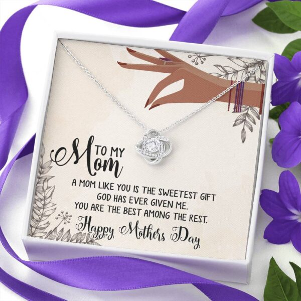 Gearhumans 3D The Best Mom Happy Mothers Day Love Knot Necklace GS2604211 ShineOn Fulfillment 