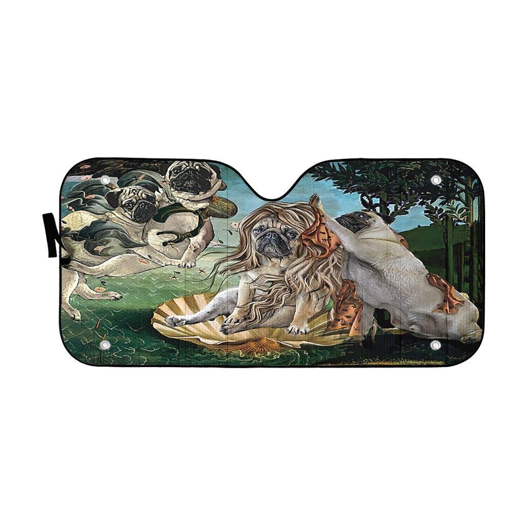 Gearhumans 3D The Birth of Venus Pug Custom Sunshade GS0507218 Auto Sunshade 57''x27.5''