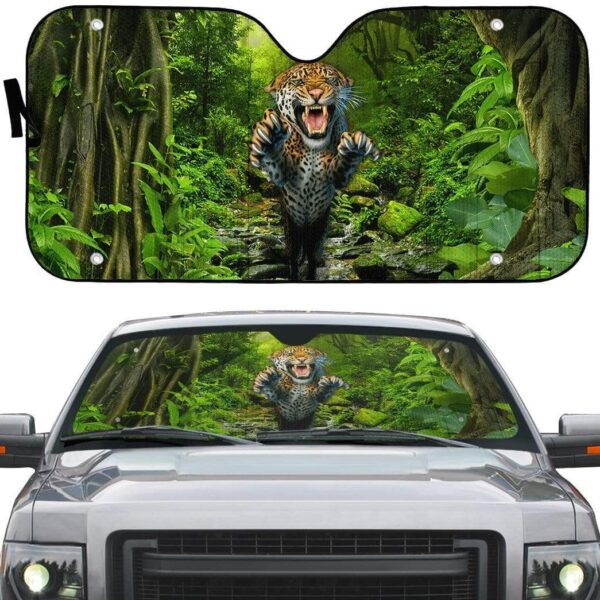 gearhumans 3D The Jaguar Hunting Custom Car Auto Sunshade GL29063 Auto Sunshade