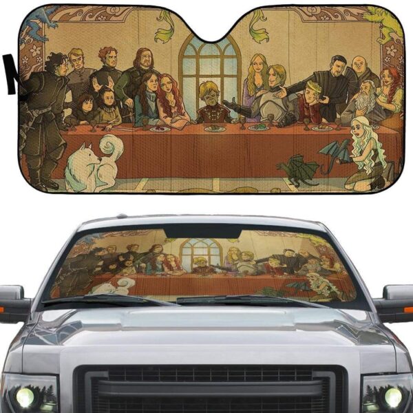 gearhumans 3D The Last Supper Game Of Thrones Custom Car Auto Sunshade GL16078 Auto Sunshade