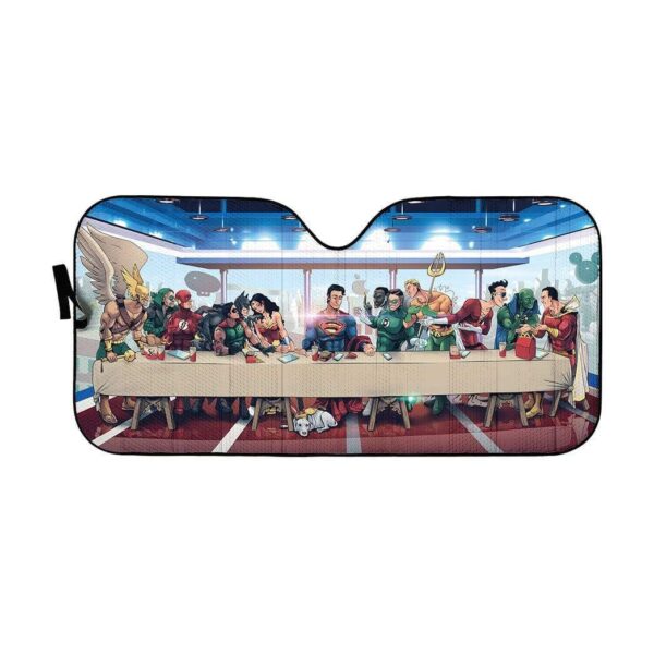 gearhumans 3D The Last Supper Justice League Custom Car Auto Sunshade GL16074 Auto Sunshade 57''x27.5'' 