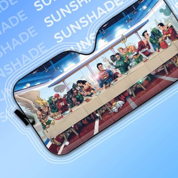 gearhumans 3D The Last Supper Justice League Custom Car Auto Sunshade GL16074 Auto Sunshade