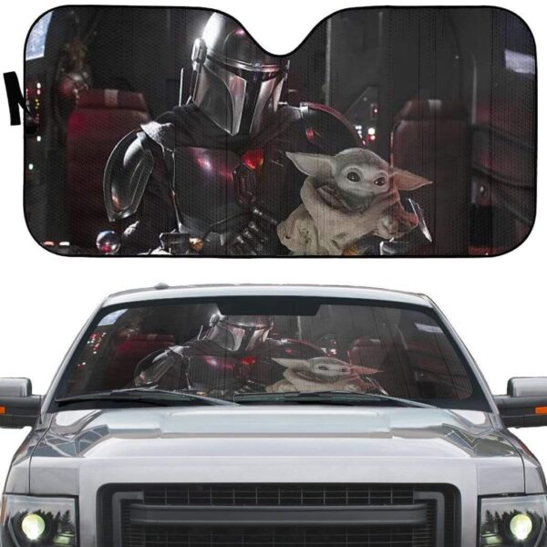 gearhumans 3D The Mandalorian Custom Car Auto Sunshade GL300710 Auto Sunshade
