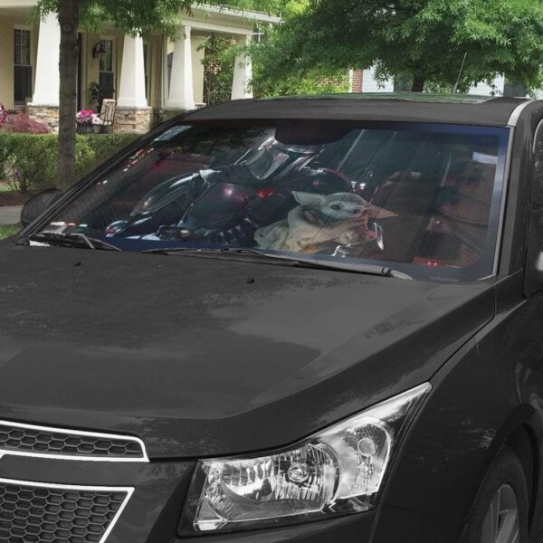 gearhumans 3D The Mandalorian Custom Car Auto Sunshade GL300710 Auto Sunshade 