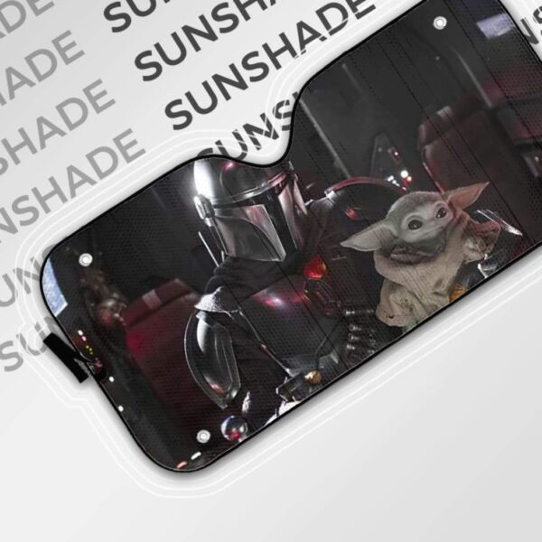 gearhumans 3D The Mandalorian Custom Car Auto Sunshade GL300710 Auto Sunshade 