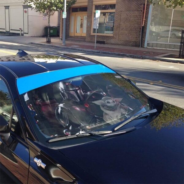 gearhumans 3D The Mandalorian Custom Car Auto Sunshade GL300710 Auto Sunshade 
