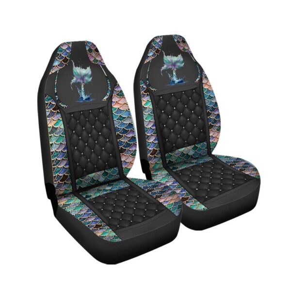 Gearhumans 3D The Most Blue Sparkle Mermaid Tail Custom Car Seat Covers GW2206211 Car Seat Covers Car Seat Covers Freesize 
