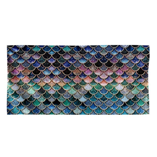 Gearhumans 3D The Most Blue Sparkle Mermaid Tail In The Ocean Custom Beach Towel GO07062110 Towel Towel 60''x30'' 