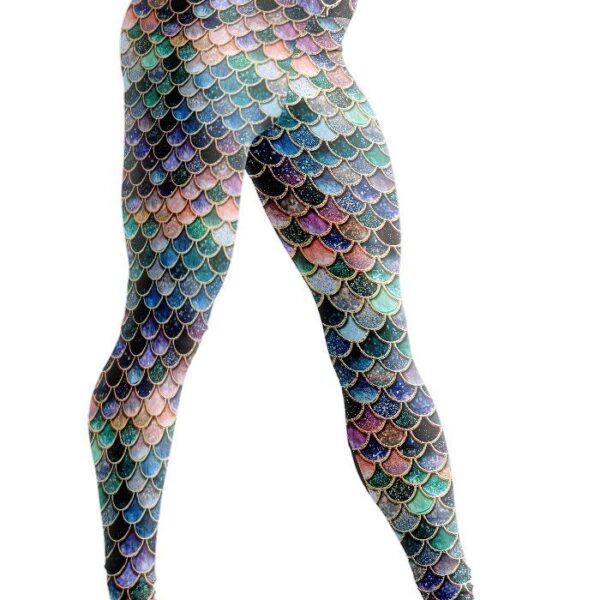 Gearhumans 3D The Most Blue Sparkle Mermaid Tail In The Ocean Custom Legging GO10062116 Leggings Leggings S 