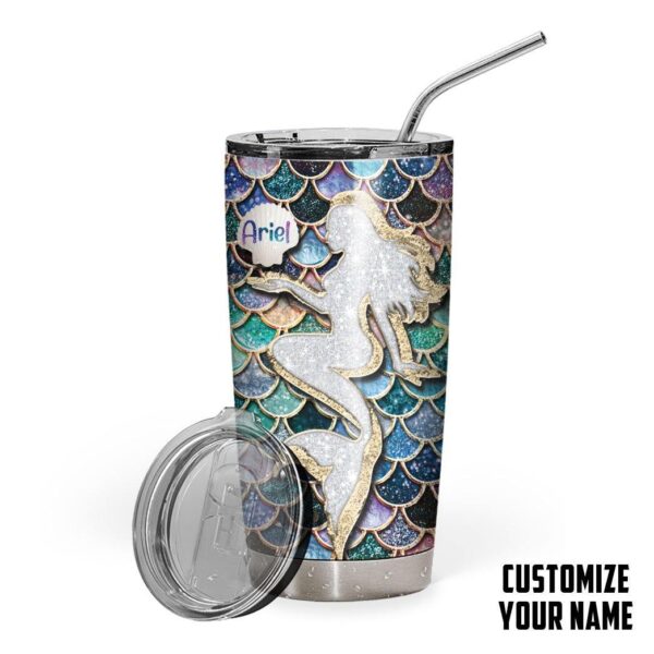 Gearhumans 3D The Most Blue Sparkle Mermaid Tail In The Ocean Custom Name Tumbler GO10062115 Tumbler