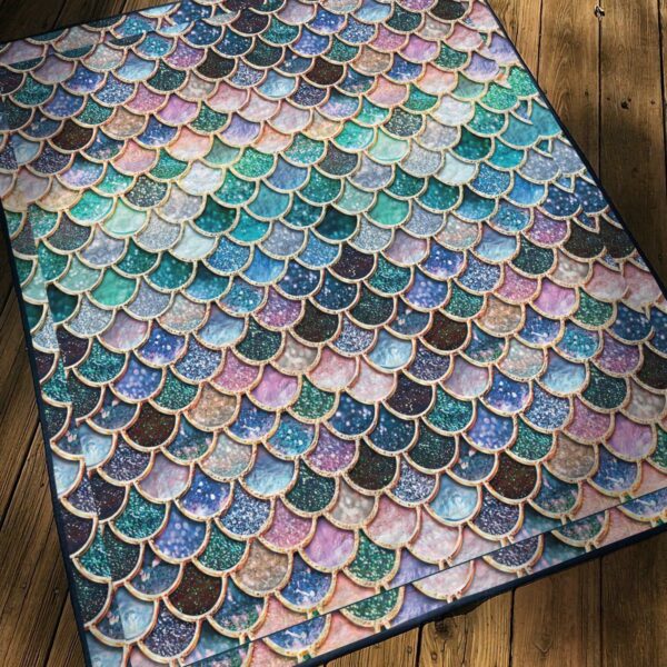 Gearhumans 3D The Most Blue Sparkle Mermaid Tail In The Ocean Custom Quilt GO16062111 Quilt
