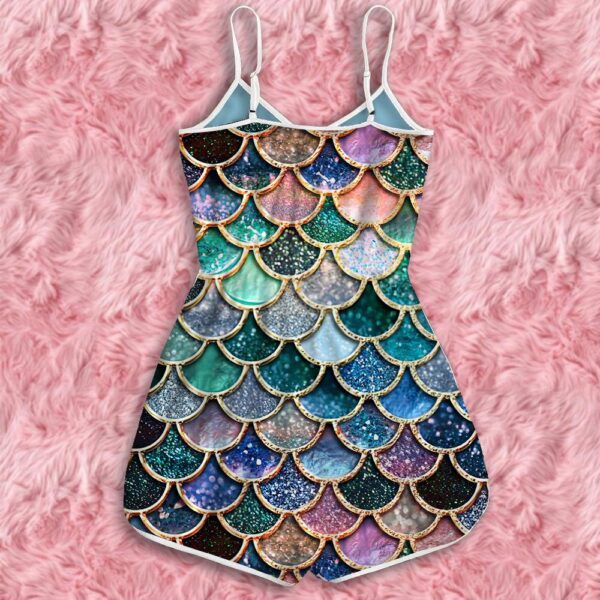 Gearhumans 3D The Most Blue Sparkle Mermaid Tail In The Ocean Custom Romper GO07062115 Rompers