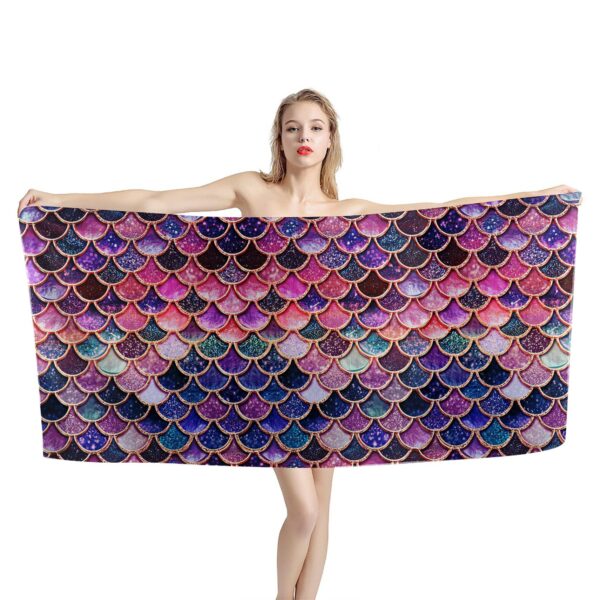 Gearhumans 3D The Most Pink Sparkle Mermaid Tail In The Ocean Custom Beach Towel GO16062113 Towel