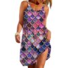 Gearhumans 3D The Most Pink Sparkle Mermaid Tail In The Ocean Custom Sleeveless Beach Dress GO01062113 Beach Dress Beach Dress S