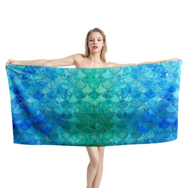 Gearhumans 3D The Most Turquoise Sparkle Mermaid Tail In The Ocean Custom Beach Towel GO16062114 Towel