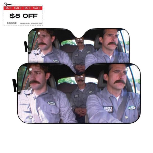 gearhumans 3D The Office Branch War Custom Car Auto Sunshade GW17079 Auto Sunshade 57''x27.5'' Set 2 $5 OFF