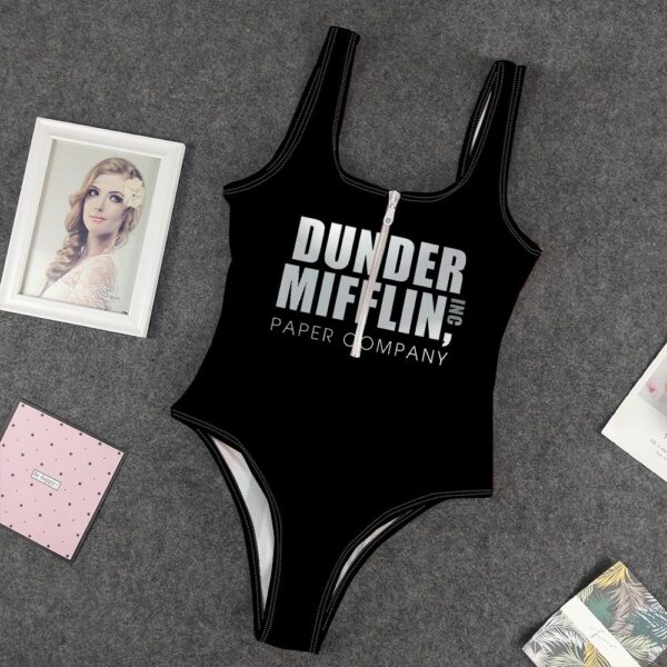 Gearhumans 3D The Office Dunder Mifflin Custom One Piece Swimsuit GW1405214 One-piece Swimsuit One-piece Swimsuit S 