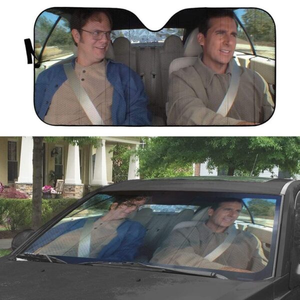 gearhumans 3D The Office Michael And Dwight Custom Car Auto Sunshade GS27074 Auto Sunshade