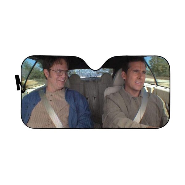 gearhumans 3D The Office Michael And Dwight Custom Car Auto Sunshade GS27074 Auto Sunshade 57''x27.5'' 