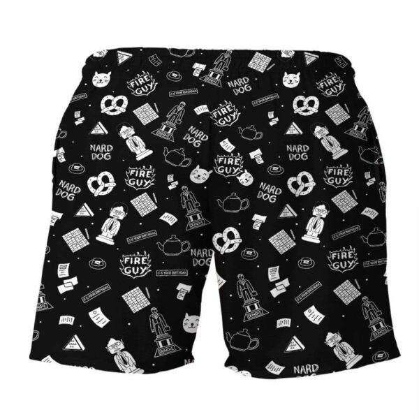 Gearhumans 3D The Office Pattern Custom Black Beach Shorts Swim Trunk GW24078 Men Shorts