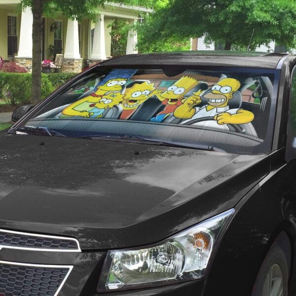 gearhumans 3D The Simpsons Custom Car Auto Sunshade GV19074 Auto Sunshade