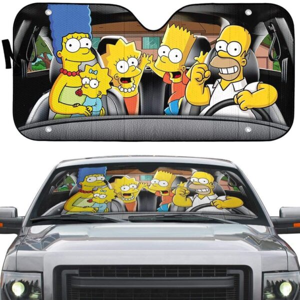 gearhumans 3D The Simpsons Custom Car Auto Sunshade GV19074 Auto Sunshade 
