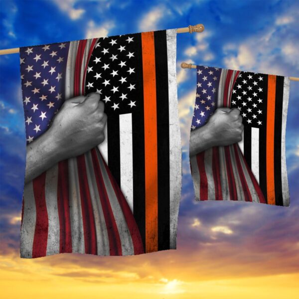 Gearhumans 3D Thin Orange Line American Custom Flag GW20052112 House Flag 