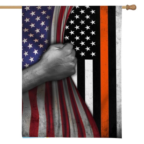 Gearhumans 3D Thin Orange Line American Custom Flag GW20052112 House Flag