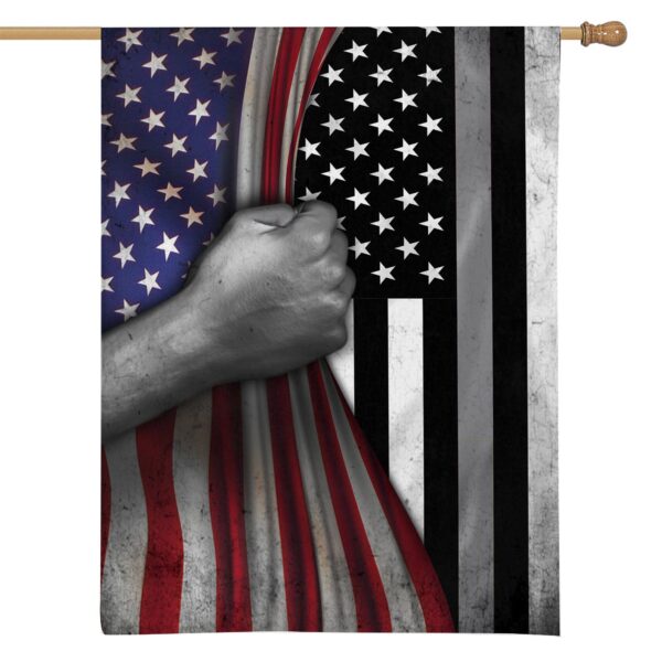 Gearhumans 3D Thin Silver Line American Custom Flag GW20052114 House Flag