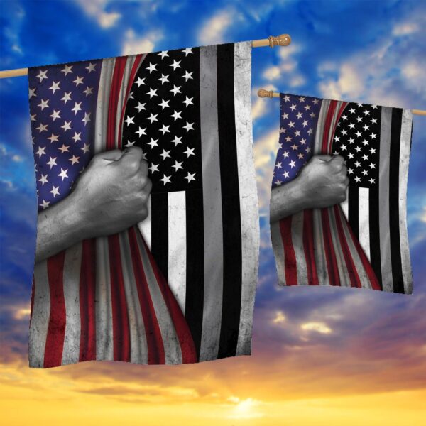 Gearhumans 3D Thin Silver Line American Custom Flag GW20052114 House Flag 