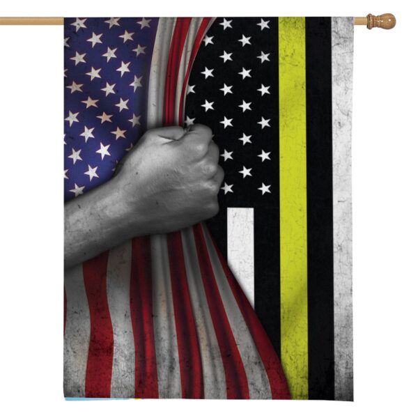 Gearhumans 3D Thin Yellow Line American Custom Flag GW20052110 House Flag
