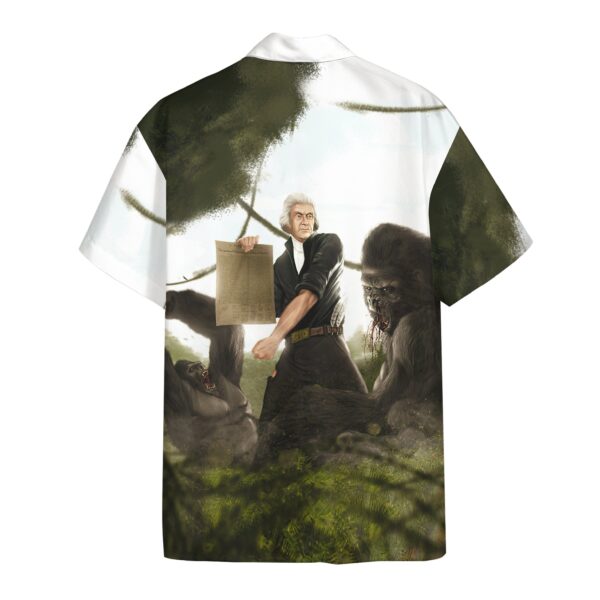 Gearhumans 3D Thomas Jefferson Battling A Gorilla Custom Short Sleeve Shirt GW2906213 Hawai Shirt