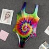 Gearhumans 3D Tie Dye Pattern Custom One Piece Swimsuit GW1405212 One-piece Swimsuit One-piece Swimsuit S