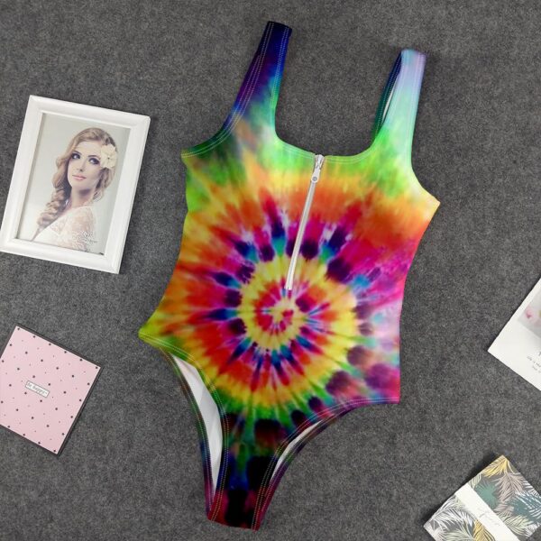 Gearhumans 3D Tie Dye Pattern Custom One Piece Swimsuit GW1405212 One-piece Swimsuit One-piece Swimsuit S 