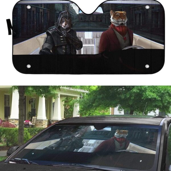 gearhumans 3D Tiger Assassin Custom Car Auto Sunshade GL07073 Auto Sunshade 