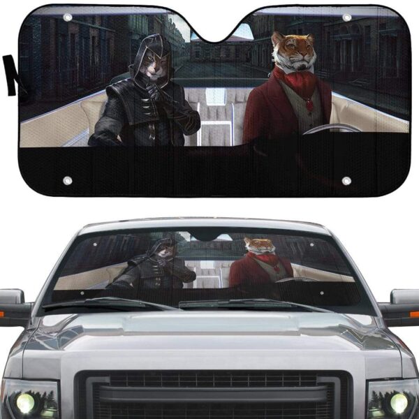 gearhumans 3D Tiger Assassin Custom Car Auto Sunshade GL07073 Auto Sunshade 