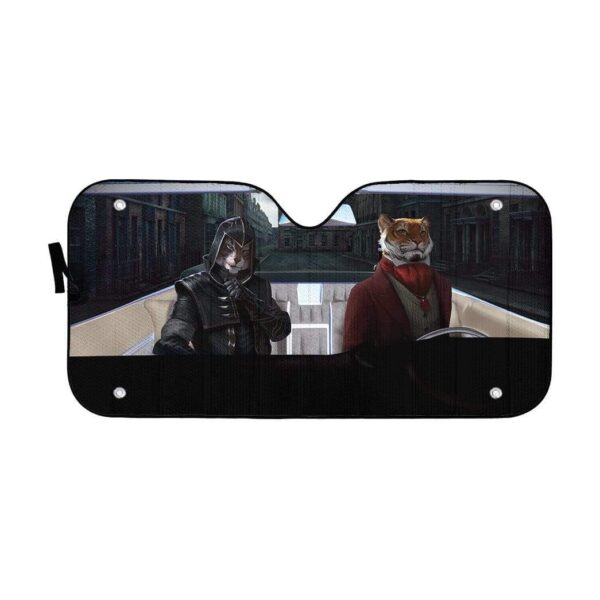 gearhumans 3D Tiger Assassin Custom Car Auto Sunshade GL07073 Auto Sunshade 57''x27.5'' 